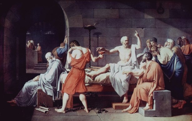 La muerte de S�crates, Jacques Louis David, 1787. Oleo 51x77.25, MMA NY.